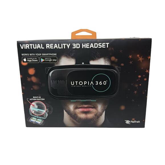 ReTrak Utopia 360 Virtual Reality 3D VR Headset for Smartphone iOS Android - Picture 1 of 10
